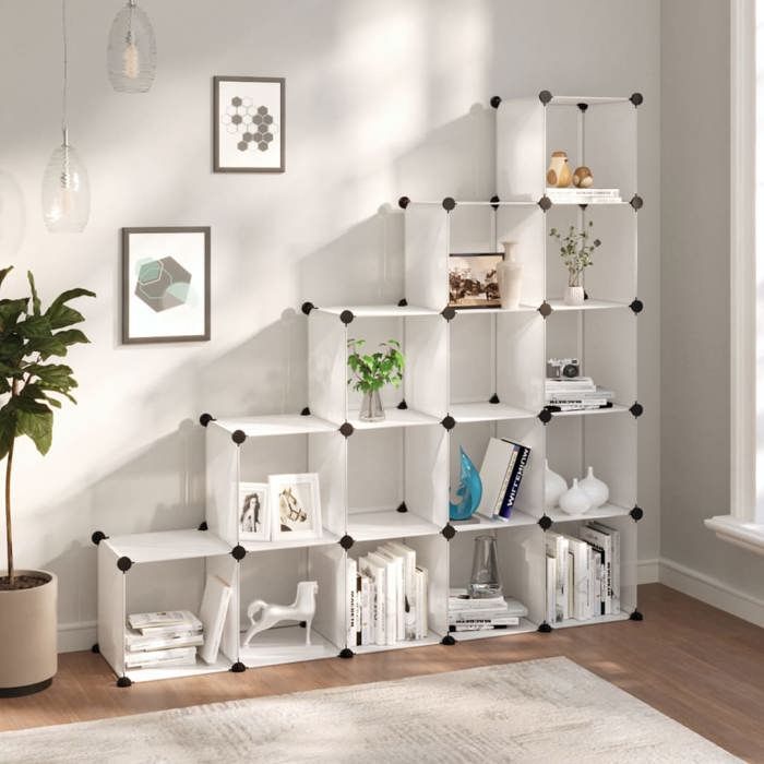 Meuble à chaussures - MANGO - Cubes de rangement - 15 pcs Transparent PP m25