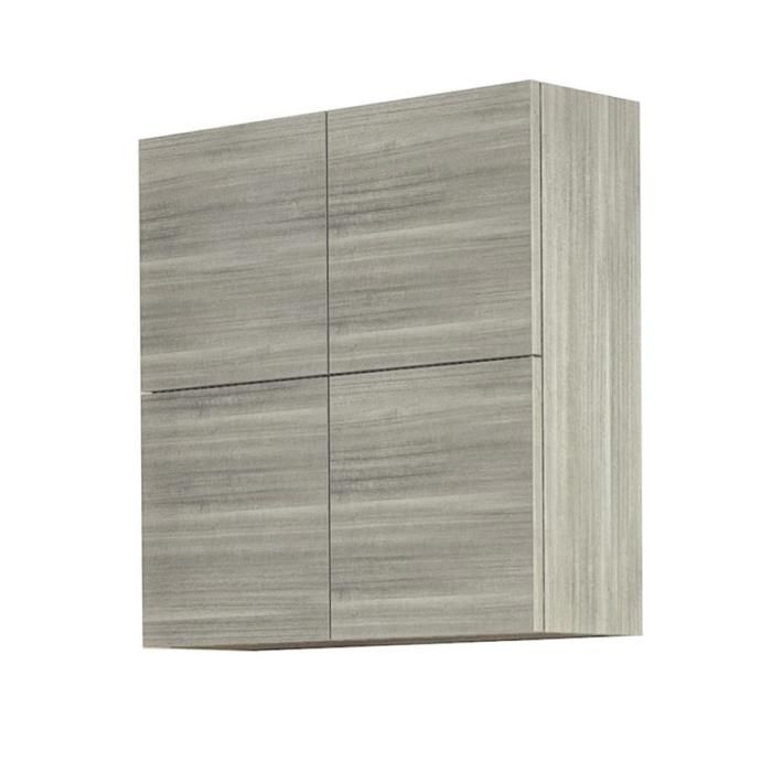 Meuble haut CUBOTTO 4 portes avec ouverture PUSH & PULL Eucalyptus clair