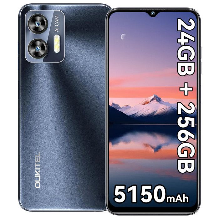 OUKITEL C36 Smartphone, 256Go RAM - 24(8+16)Go RAM - 5150mAh