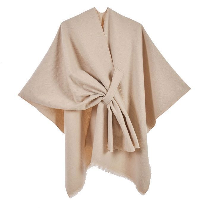Poncho Châle Femme En Faux Cachemire - Triangle Nouable, Doux Et Chaud Pour L'hiver