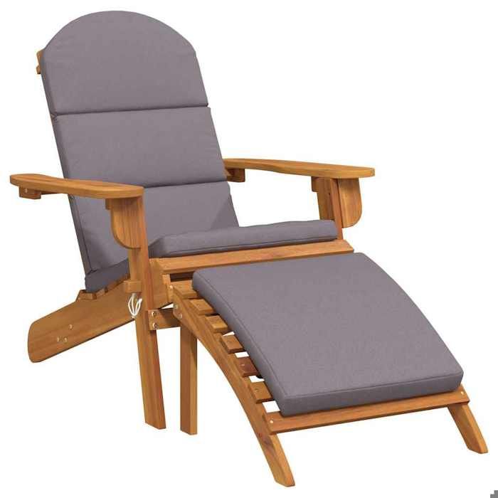 NEW 2025 Fauteuil de jardin - GKO - Anti-UV - Adirondack et repose-pieds bois massif acacia - size:75x84x90 cm @@4079