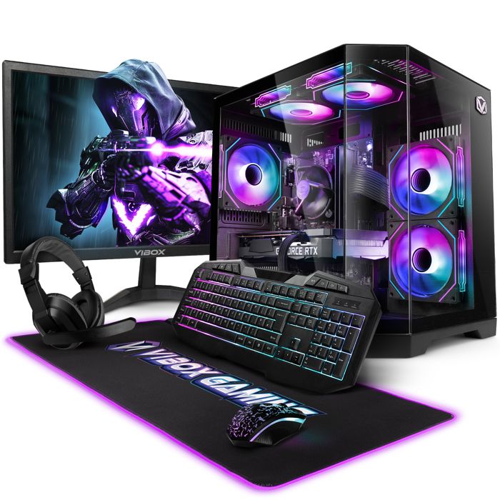 Vibox II-326 PC Gamer Complet • 23 Écran • Intel i5 10400F • RTX 5060 Ti • 16 Go RAM • 1 To SSD • Windows 11 • WiFi 6 + Bluetooth