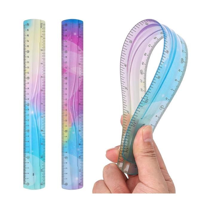 2 Pièces Règle,Double Decimetre,Regle Graduee,Flexible Règle,Règle ...