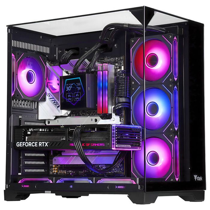 ITEK Dark Cave Pano Tower PC Gaming ATX Nero 4 Ventole ARGB Vetro Temperato