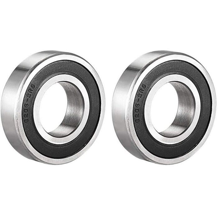 Lot De 2 Roulements à Billes 6206-2RS HUAREW - 30x62x16mm - Scellés Double Joint Acier Chromé