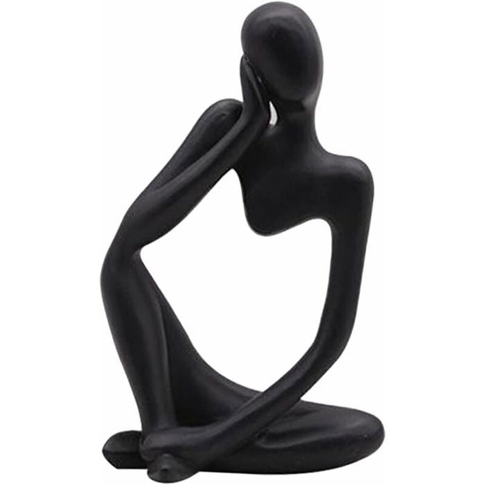 Statue - PZCC - Penseur - Résine - Noire - Abstraite contemporaine