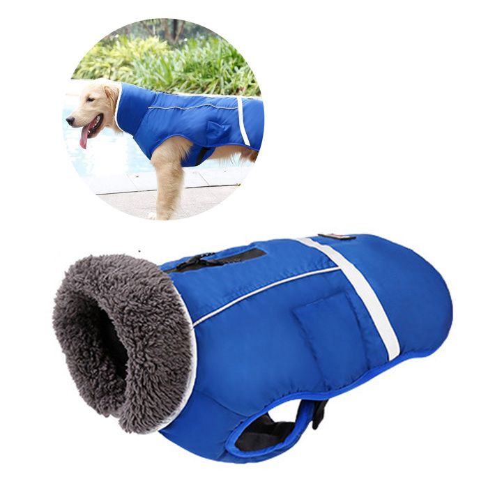 Meilleurs prix pour A Veste Chaude 56x53x16cm Chien ou Chat Hiver Manteau épais à Col Montant et Doublure Polaire Taille Confortable et Facile à Mettre