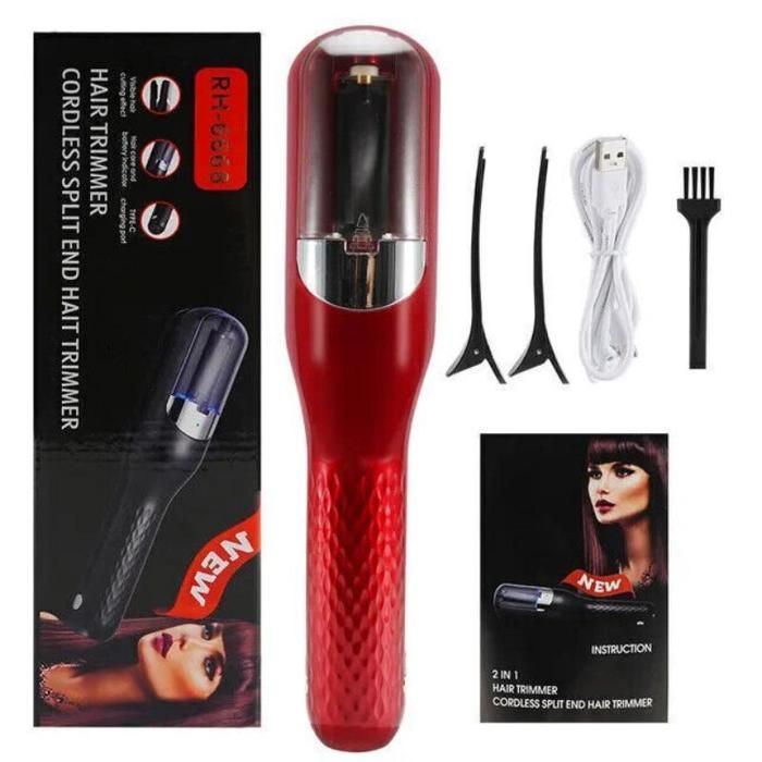 Tondeuse à cheveux électrique automatique 2 en 1 multifonctionnelle rechargeable (Type C) coupe-pointes fourchues 1 unité