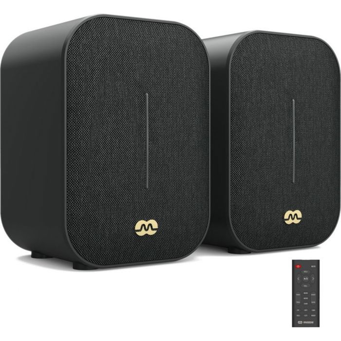 MOZOS Enceintes bibliothèque 2.0 sans fil 50W RMS Bluetooth RCA Noir - 45Hz-20kHz