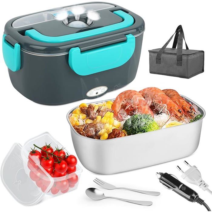Gamelle chauffante 60W 1,5L électrique, triple tension, avec sac — free download