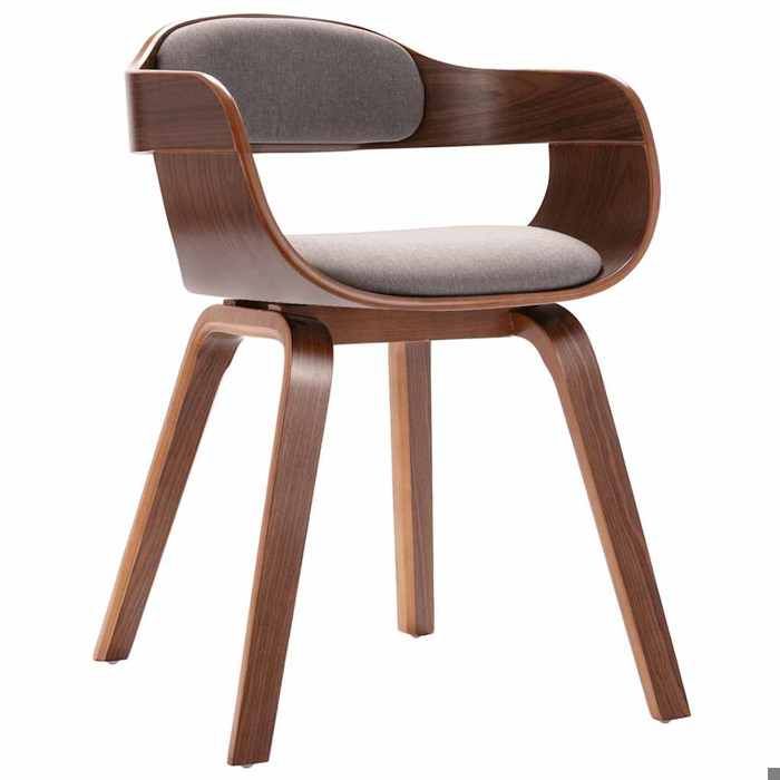 SALE 2026 Chaise de cuisine Taupe - Chaise de salle à manger Taupe Bois courbé et tissu PRO318195249