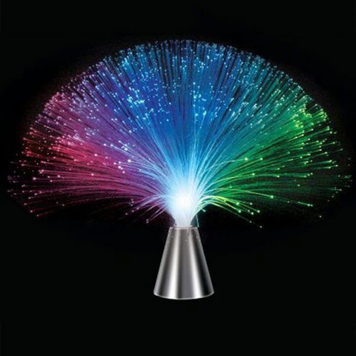Lampe à fibres optiques LED - Changement de couleurs - Pour décoration dambiance et fête - Cadeau