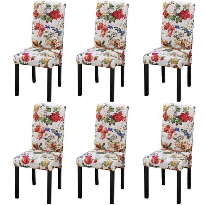 Maison Exclusive - Chaises à manger lot de 6 multicolore tissu
