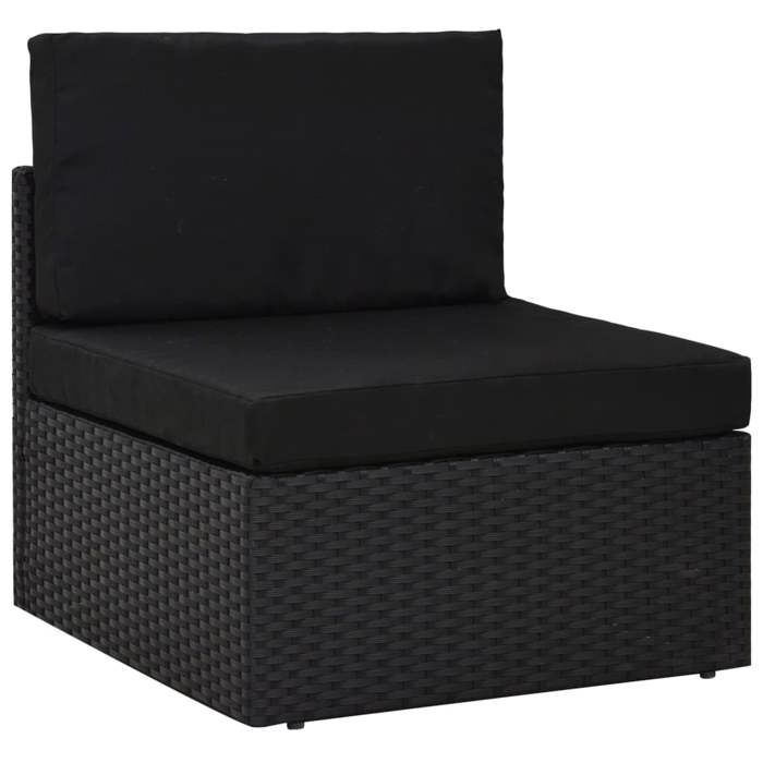 Noir Siège de jardin - Salon de jardin - (2 pcs) - Résine tressée Noir C2536