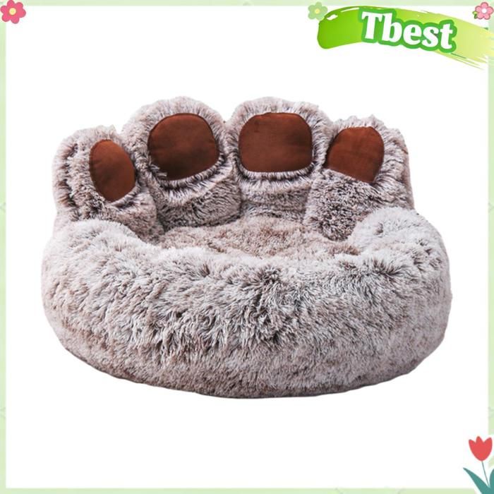 Tbest panier pour chien Lit pour chien en peluche en forme de patte dours lit pour animaux de animalerie coussin XL