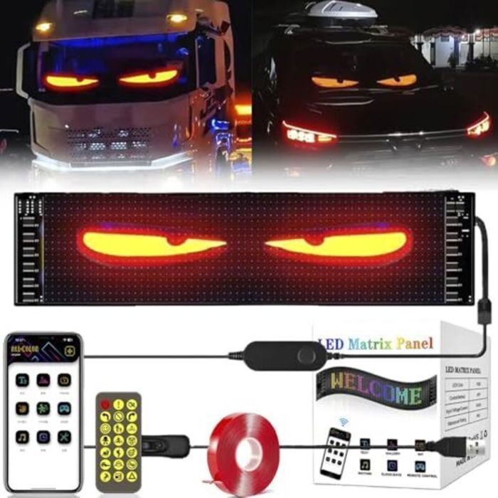 Yeux LED Devil Eyes pour camion et voiture écran souple programmable (70 x 173 mm)
