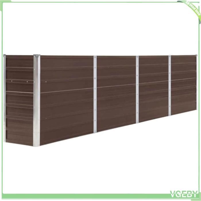 Jardinière rectangulaire - FAFEICY - 47050 - Acier galvanisé - 320x40x77 cm - Bordures repliées
