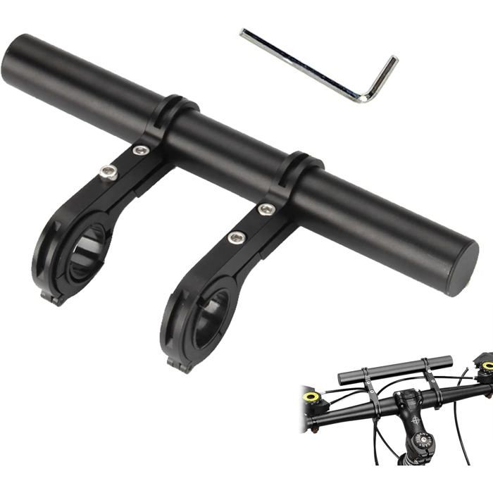 Extension Guidon Trottinette Double Barre Rallonge De Support Vélo Avec Tournevis Pour Vtt Compteur Vitesse Lampe Poche[OO957]
