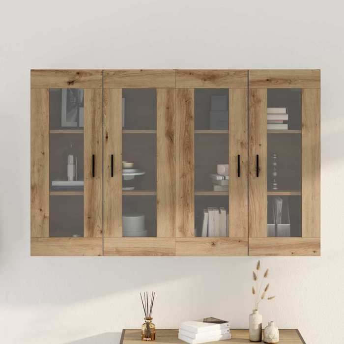 Meuble Rangement - HAOSHOP - Armoires Murailles 2 pcs chêne artisanal 69 5 x 34 x 90 cm&01_30295
