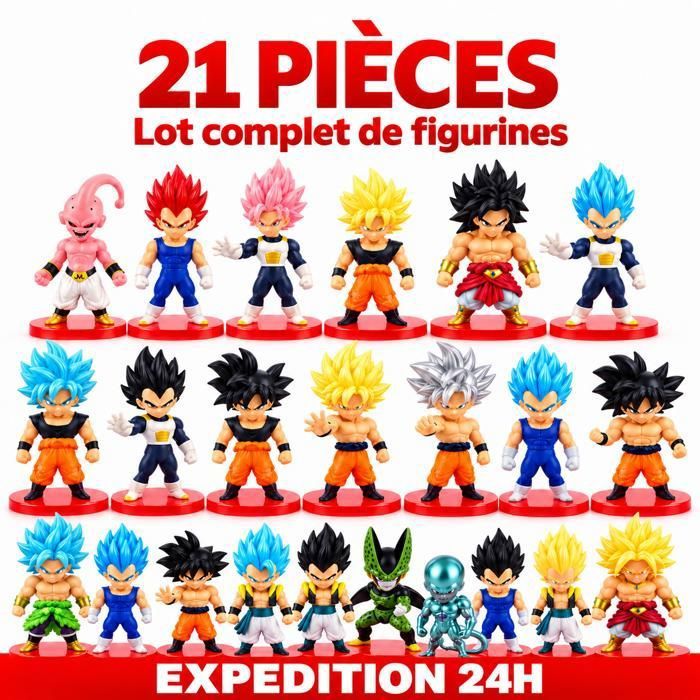 Lot de 21 Figurines Manga Anime Personnages Collection Jouet Decoration Cadeau Enfant