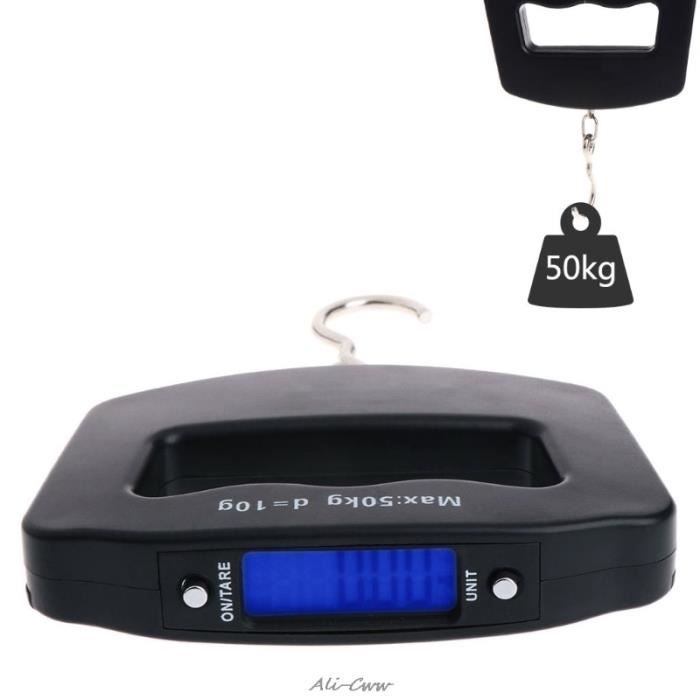 Balance électronique à Crochet Portable 50kg - Précision 10g - Unités Kg/lb/oz - Pour Bagages, Pêche, Maison - 2