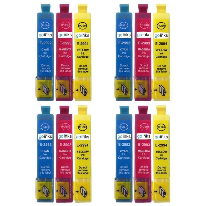 Lot De 12 Cartouches D'encre Compatibles Pour Imprimante EPSON DX4450 T0711 - Multicolores - Non-OEM - Neuves