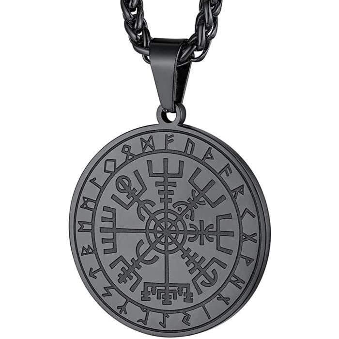 FaithHeart Boutons De Manchette Viking Acier Inoxydable - Paire Homme Avec Vegvisir, Runes, Loup, Noeud Celtique, Croix Ou Tête De Mort - Cadeau Parfait