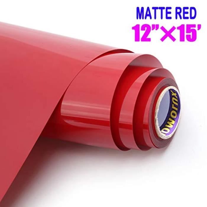 SOMOLUX HTV Matte Red Iron on Vinyl Compatible with Silhouette Easy to Cut  & Weed Iron on Heat Transfer Vinyl DIY Heat Press Design for T-Shirts