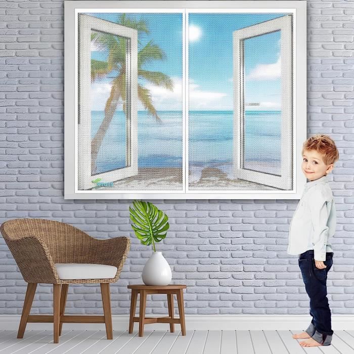 Rideau Magnétique Anti-Insectes 240 X 205 Cm Moustiquaire Enroulable