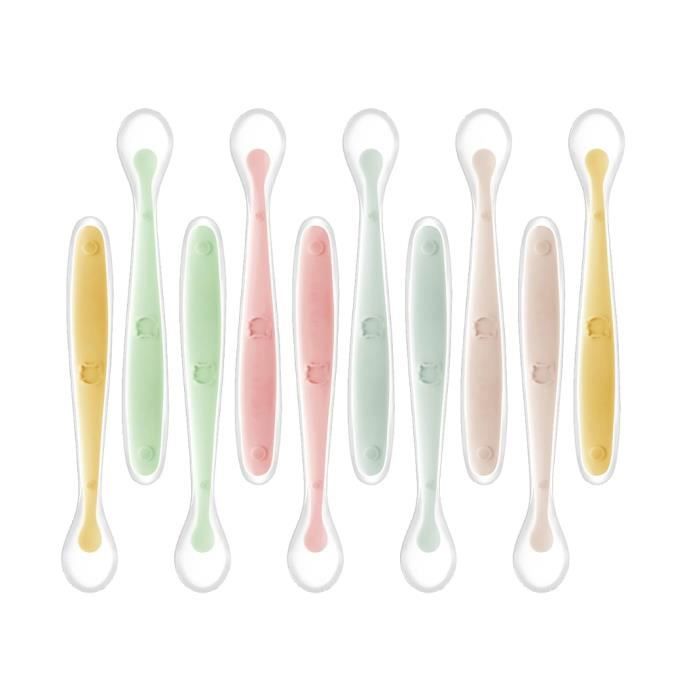 PandaEar Cuillères En Silicone Pour Bébé Enfants, Lot De 6 Cuillère à Soupe Avec Embouts En