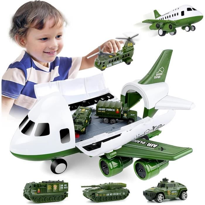 Avion Jouet Enfant 3 Ans Garçons Filles - Transporteur de Véhicules  Militaires - Vert - Cdiscount Jeux - Jouets