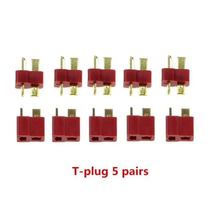 10 Paires Connecteurs EC5 LINSYRC – Mâle/femelle, Laiton Plaqué Or, 5mm, Pour Batteries RC 10 AWG