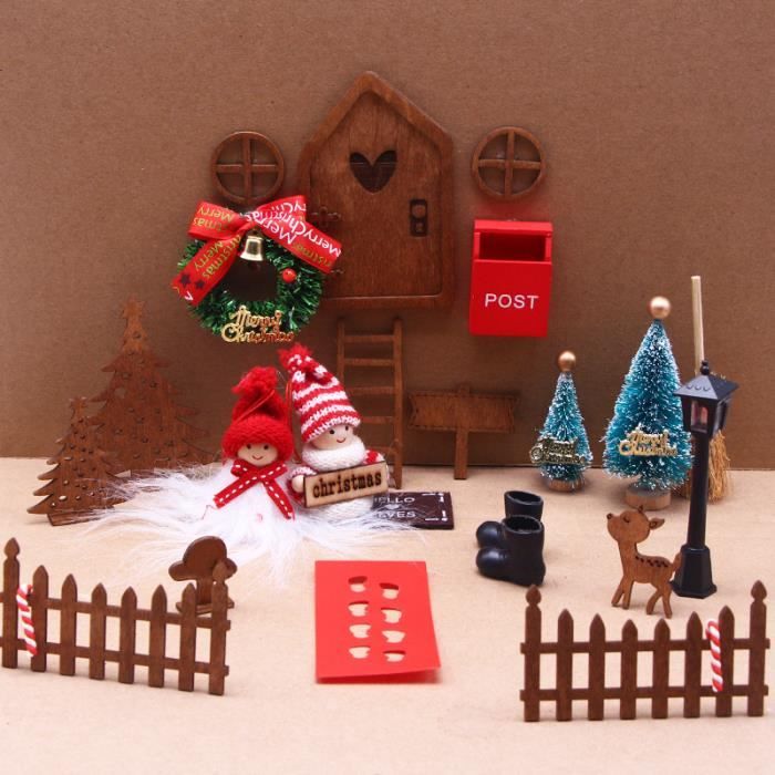 Kit Porte Lutin de Noël, Lutin Farceur de Noel Kit, Lutin de Noel  Accessoires avec Couronne de Noel, Mini Sapin de Noel - Cdiscount Maison