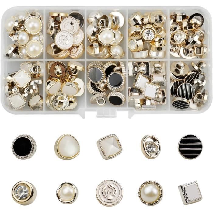 100 pcs Boutons de Perle Artificielle,9.5mm-12mm Bouton de Couture