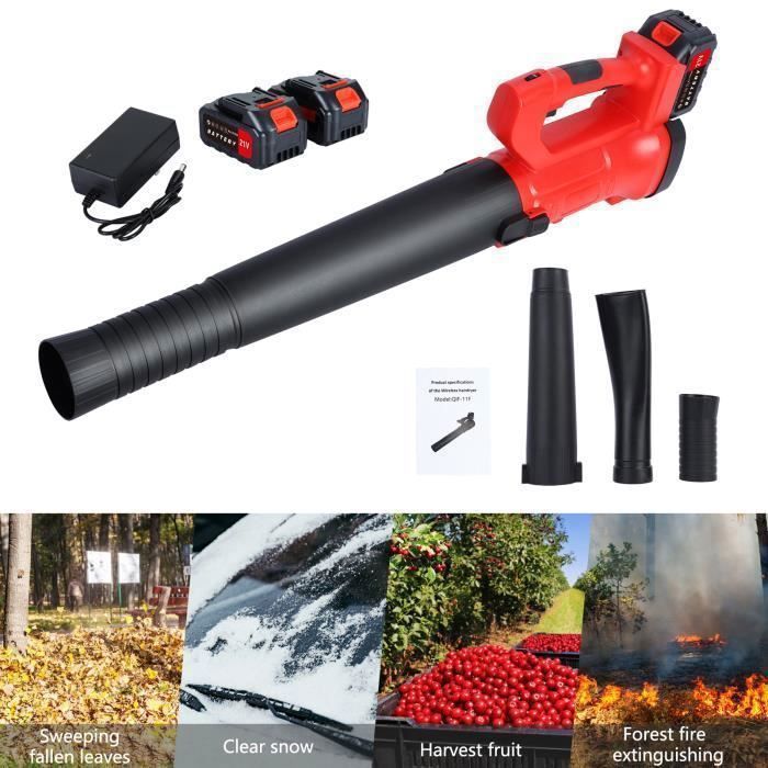 Souffleur sans fil - Batterie Lithium-Ion 21 V 40 Ah - Vitesse de soufflage 150 mph - 320CFM - 6 vitesses réglables - 0-20000r/min