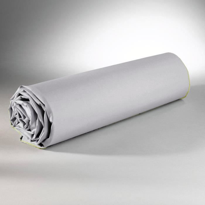 Drap housse - GRIS CLAIR - 140 x 190 cm - 100% coton - Lavable en machine - Uni Drap housse - GRIS CLAIR - 140 x 190 cm - 100% coton - Lavable en machine - Uni