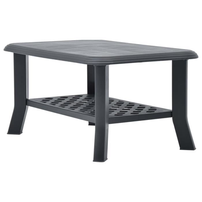 Table basse Anthracite 90 x 60 x 46 cm Plastique-QIM