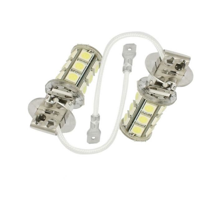 Qiilu - Ampoules Antibrouillard LED H3, Blanc 6500K, 9 SMD, 12V, Pack De 2, Pour Voiture, Remplacement