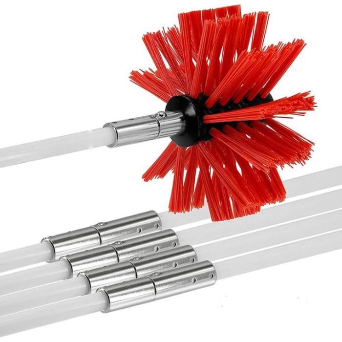 Brosse Ramoneur UltraBrush Pour Nettoyage Cheminée - 3 Tiges Fibre De Verre, Longueur Totale ~16 Pouces