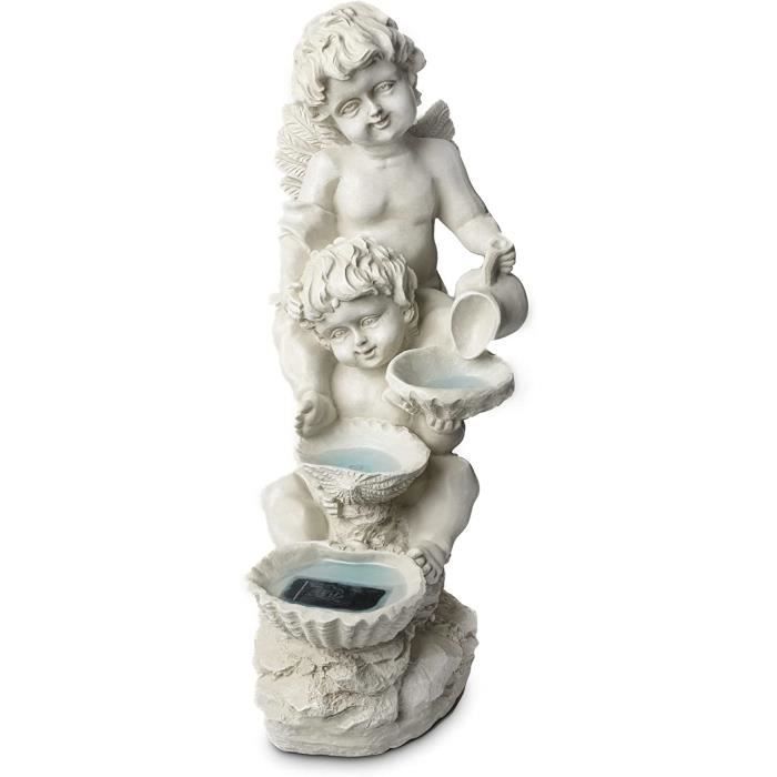 Dehner Lorca Fontaine Solaire Jardin 81x45x32cm - Fontaine Extérieur Résistante Au Gel Avec LED