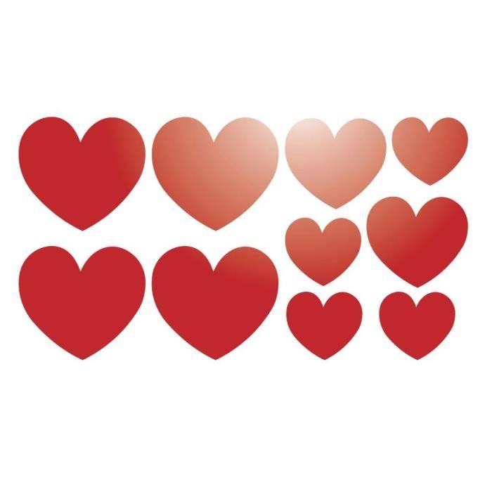 Planche De Stickers Coeur Rouge Reflechissant Cdiscount Maison