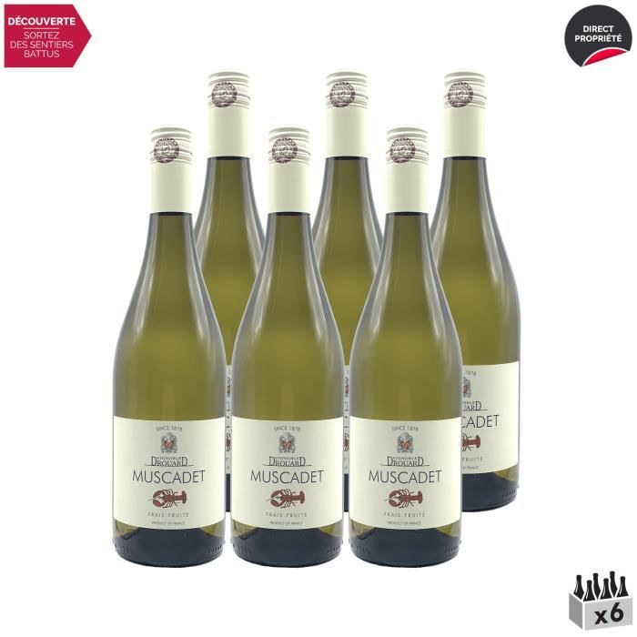 Muscadet Homard Blanc 2021 Lot de 6x75cl Vignoble Drouard Vin AOC