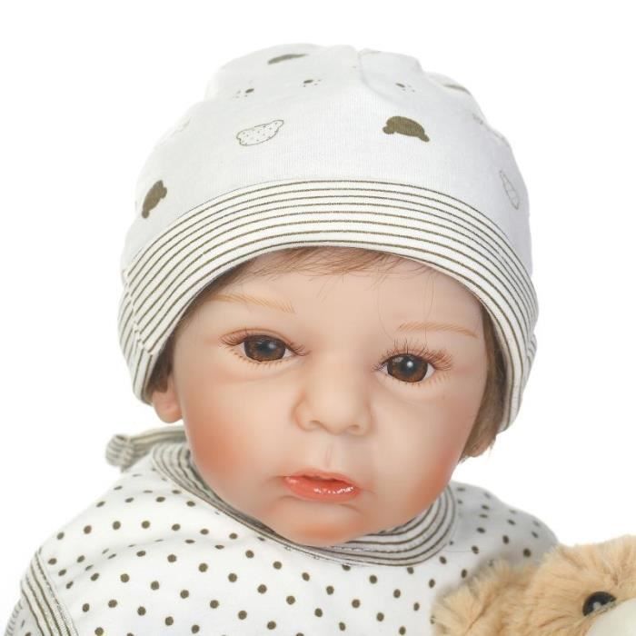 55 Cm Realiste En Silicone Souple Bebe Reborn Poupees Raye Reborn Garcon Poupee Cadeau D Anniversaire Jouet Cdiscount Jeux Jouets