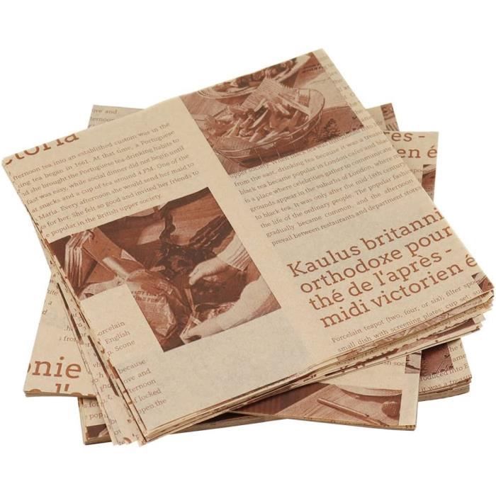 Papier Emballage Alimentaire 200 Feuilles - 25x25 Cm - Pour Hamburgers, Frites, Sandwichs Et Plus | Anti-graisse Et écologique