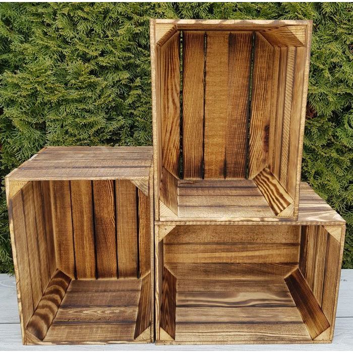 PYXIDAS Lot de 4 Caisses en bois pour le stockage, l'organisation et la décoration intérieure