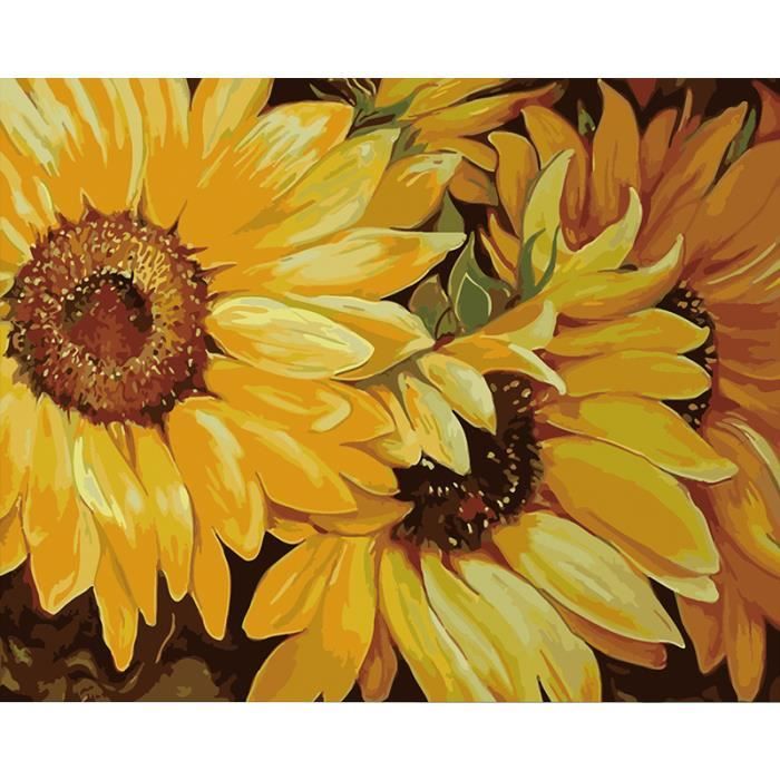 Peinture par numéros DIY Tournesol Acrylique Toile Peinture à l'huile Peinture par numéros DIY Tournesol Acrylique Toile Peinture à l'huile