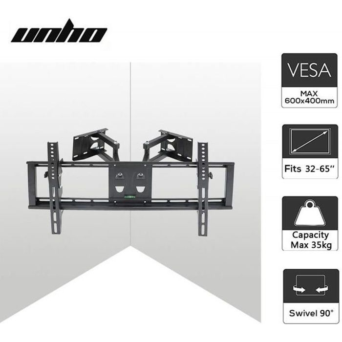 Support de Montage Mural TV Profil avec Verrouillage de Sécurité pour 32-55  Pouces LED, LCD, OLED, Téléviseurs à Écran Plat Plasma avec VESA 400x400mm  jusqu'à 88lbs 