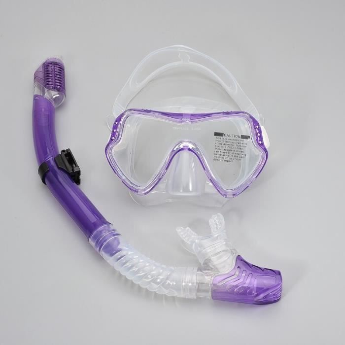 Ensemble de tuba masque de plongée lunettes de natation adulte pour plongée  Violet