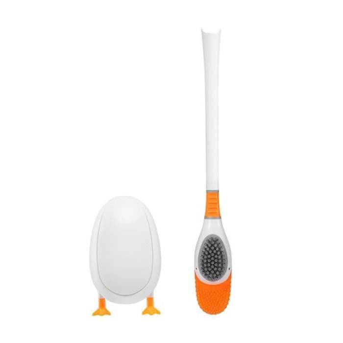 Brosse WC Silicone - Support Mural - Séchage Rapide - Nettoyage Hygiénique - Noir