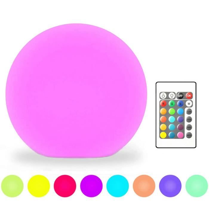 Boule Lumineuse LED Rechargeable Avec Télécommande - Orbe Décoratif Coloré - Batterie 500 MAh - Pour Intérieur Et Extérieur